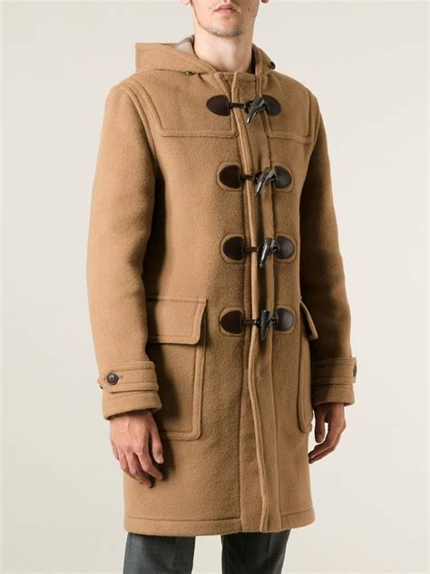 mens burberry leather duffle coat|Burberry cashmere coat men's.